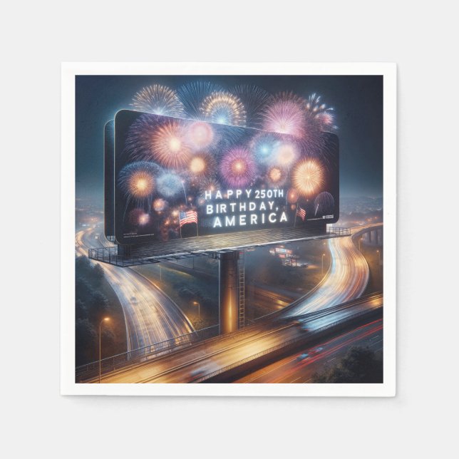 Serviette En Papier America's 250th Birthday Billboard (Devant)