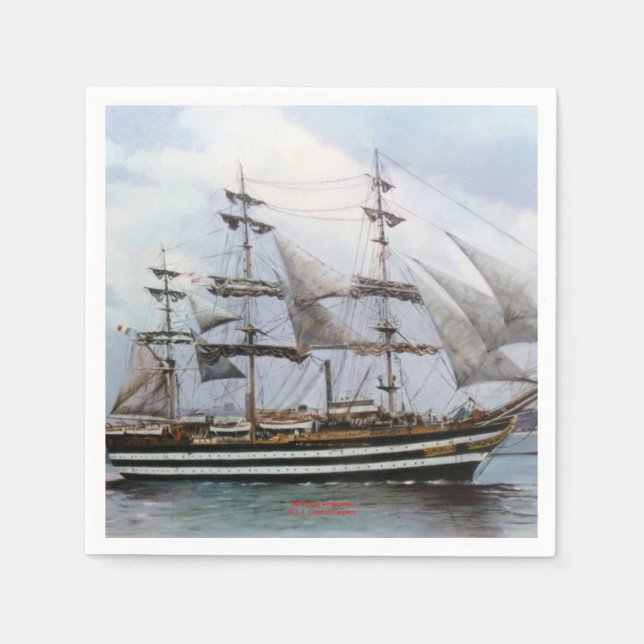 Serviette En Papier Amerigo Vespucci (Devant)