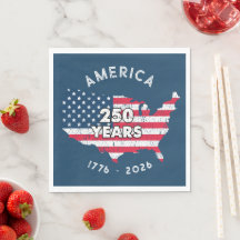 Amérique 250 Ans 1776–2026 USA Carte Drapeau Patri