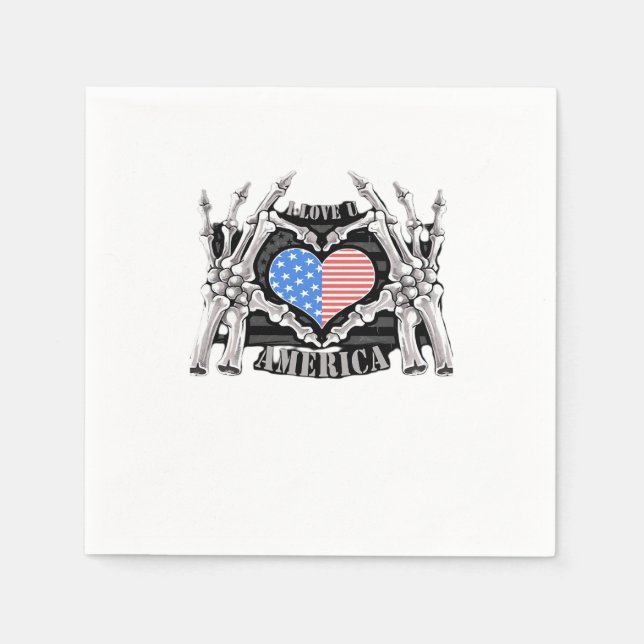 Serviette En Papier Amérique Mains de squelette (Devant)