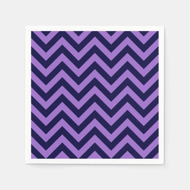 Serviette En Papier Améthyst, Navy Blue Large Chevron Zig Zag (Devant)