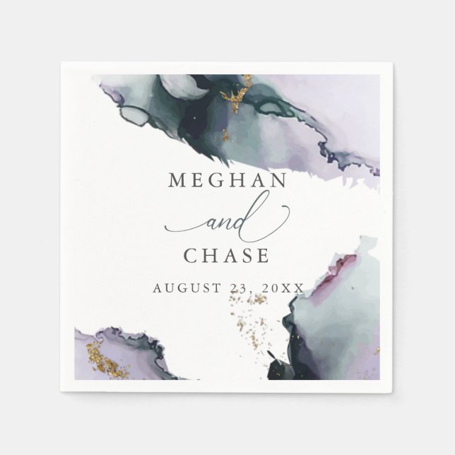 Serviette En Papier Améthyste de fumée éthérique et bleu poussiéreux A (Devant)