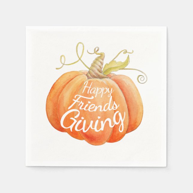 Serviette En Papier Amical citrouille aquarelle art (Devant)
