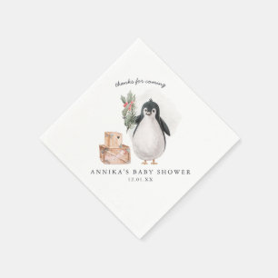 Serviette En Papier Amis d'hiver Pingouins et ours polaires
