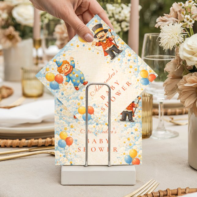 Serviette En Papier Amis du cirque espiègles Baby Shower (Créateur téléchargé)