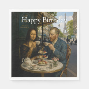 Serviette En Papier Amis du thé de l'après-midi Paris n° 2 Joyeux anni