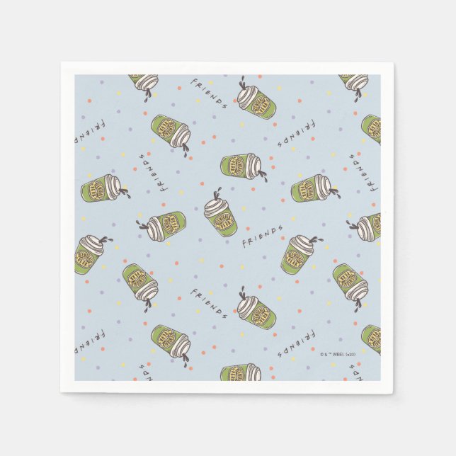 Serviette En Papier AMIS™ | Polka Dot Central Perk Motif (Devant)