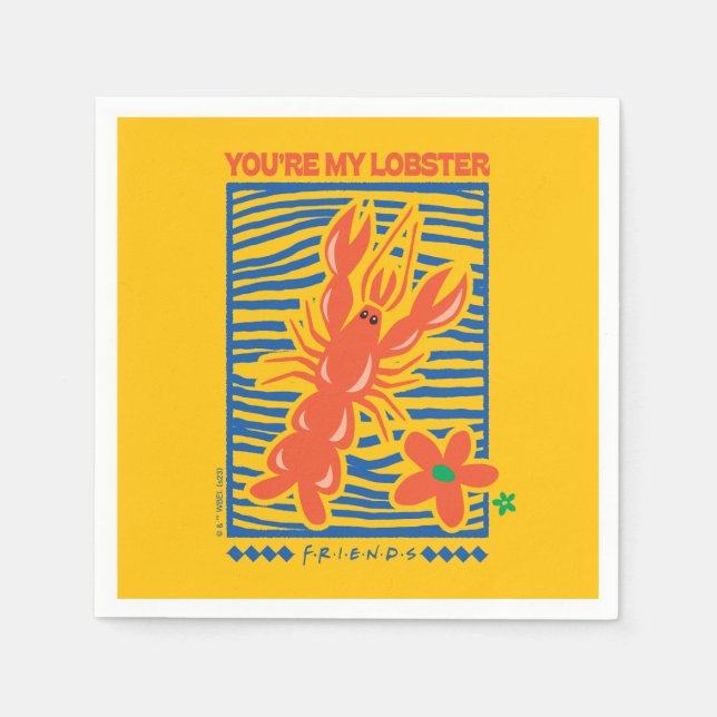 Serviette En Papier AMIS™ | Vous êtes mon homard vibrant graphique (Devant)