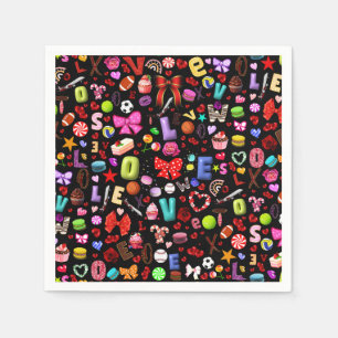 Serviette En Papier Amour