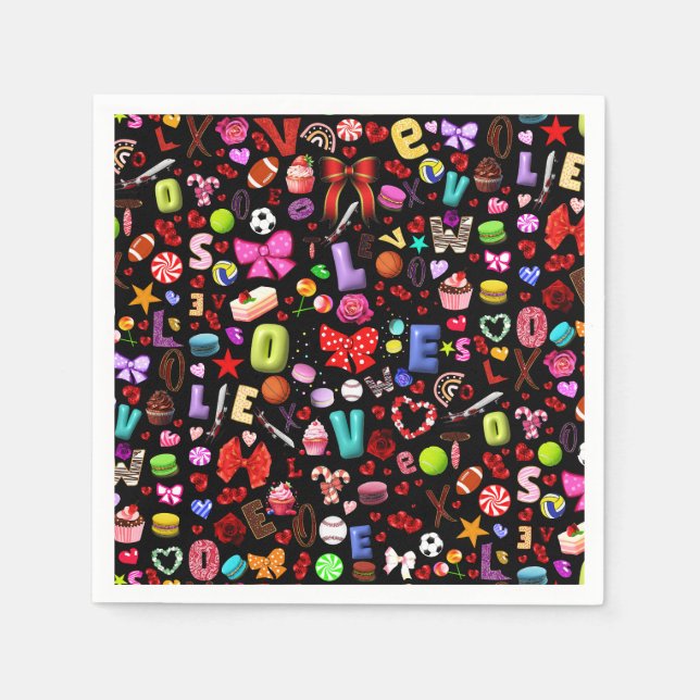 Serviette En Papier Amour (Devant)