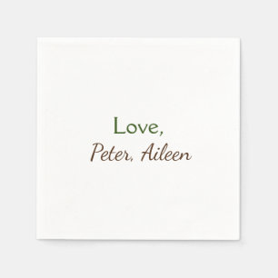 Serviette En Papier amour ajouter un nom simple texte modifiable minim