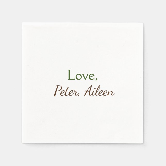 Serviette En Papier amour ajouter un nom simple texte modifiable minim (Devant)