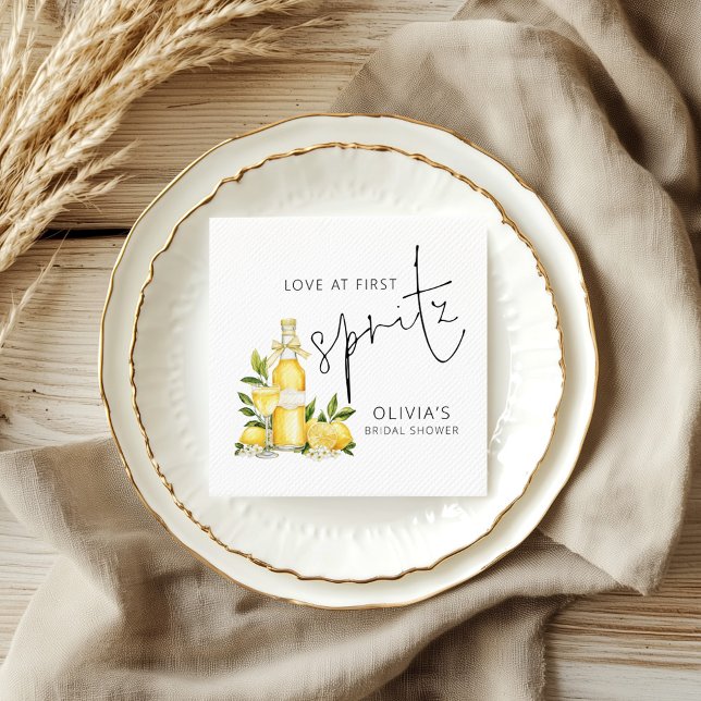 Serviette En Papier Amour au Premier Spritz Nom Shower de Mariage (Créateur téléchargé)