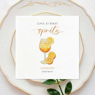 Serviette En Papier Amour au premier Spritz Orange Baby Shower
