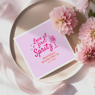 Serviette En Papier Amour Au Premier Spritz Pink Orange Bachelorette