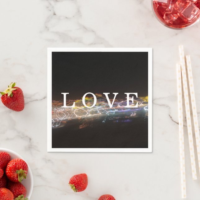 Serviette En Papier AMOUR avec lumières électriques (En situation)