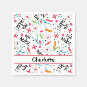 Serviette En Papier Amour blanc une partie personnalisée par art