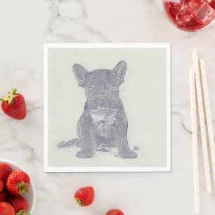 Serviette En Papier Amour de Bulldog