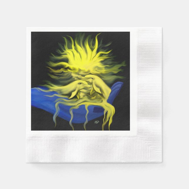 Serviette En Papier Amour de dauphin (Devant)