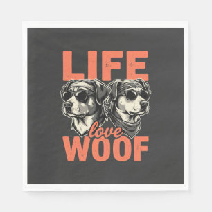 Serviette En Papier Amour de la vie Woof Amoureux des chiens