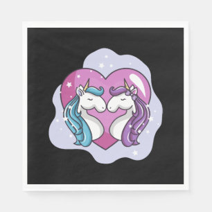 Serviette En Papier Amour de licorne