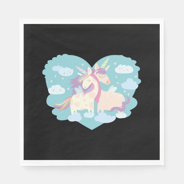 Serviette En Papier Amour de licorne       (Devant)