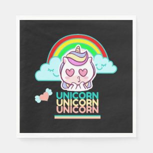 Serviette En Papier Amour de licorne         