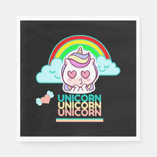 Serviette En Papier Amour de licorne          (Devant)