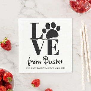 Serviette En Papier Amour de votre mariage de chien
