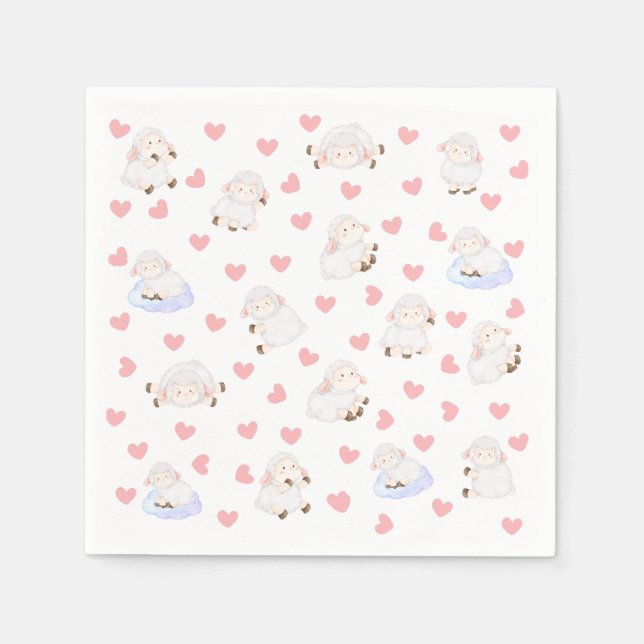 Serviette En Papier Amour des moutons (Devant)