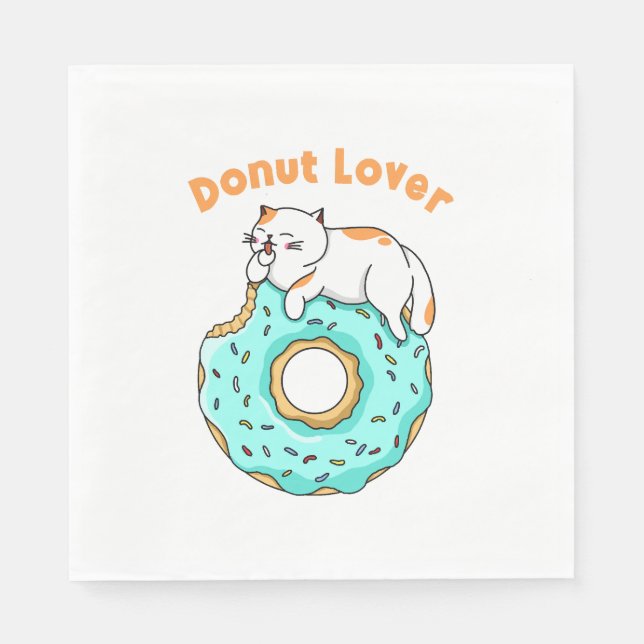 Serviette En Papier Amour Donut Cat (Devant)