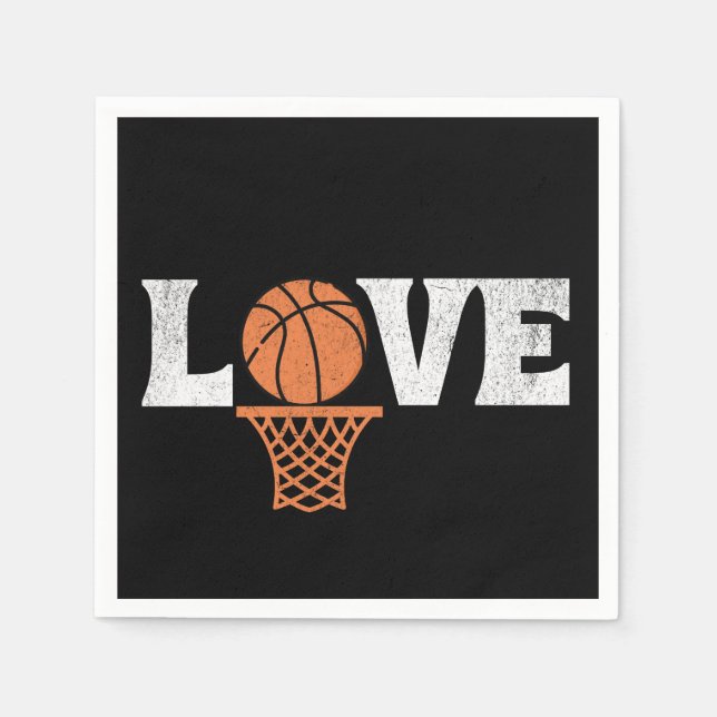 Serviette En Papier Amour du basket-ball (Devant)