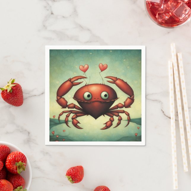 Serviette En Papier Amour du crabe (En situation)