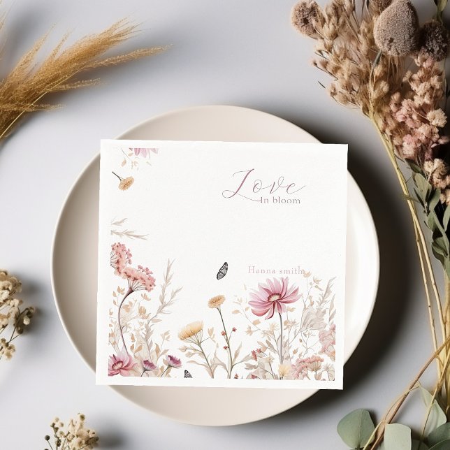 Serviette En Papier Amour en fleur Douche nuptiale (Créateur téléchargé)