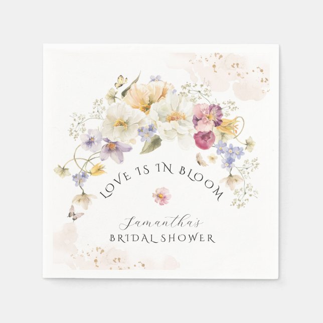 Serviette En Papier Amour en fleur Fleur sauvage Fête des mariées rust (Devant)