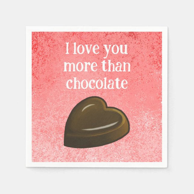 Serviette En Papier Amour et Chocolat (Devant)