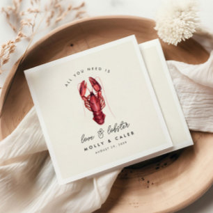Serviette En Papier Amour et homard Fruits de mer Dîner de répétition