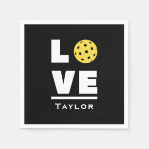Serviette En Papier Amour et vie Pickleball Fan de sports Nom personna