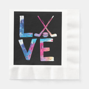 Serviette En Papier Amour Hockey sur glace filles Dons de hockey femme