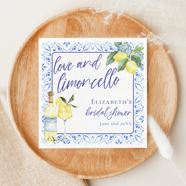 Serviette En Papier Amour Limoncello Mariage Italien Shower écrit à la (Créateur téléchargé)