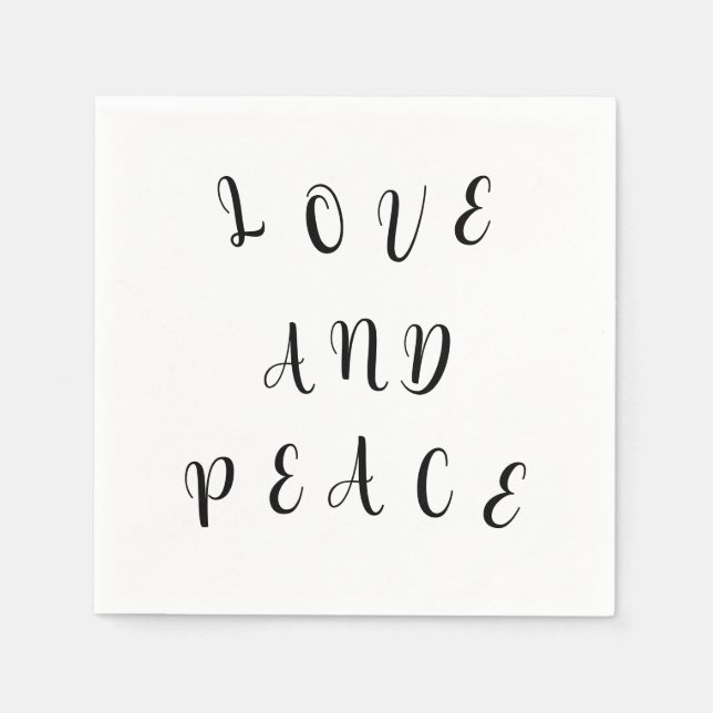 Serviette En Papier Amour Mignon Et Paix (Devant)