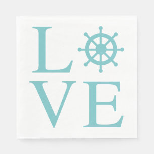 Serviette En Papier Amour nautique bleu turquoise volant de bateau sar