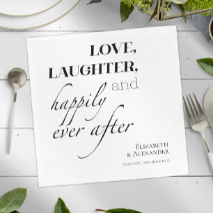 Serviette En Papier Amour, rire et bonheur toujours après Mariage