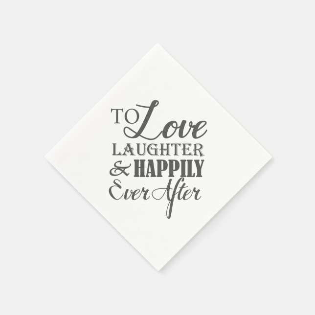 Serviette En Papier Amour Rire Heureusement Jamais Après Mariage Napki (Coin)