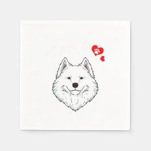 Serviette En Papier Amour Samoyed Propriétaire Chien Samoyed Paw Heart