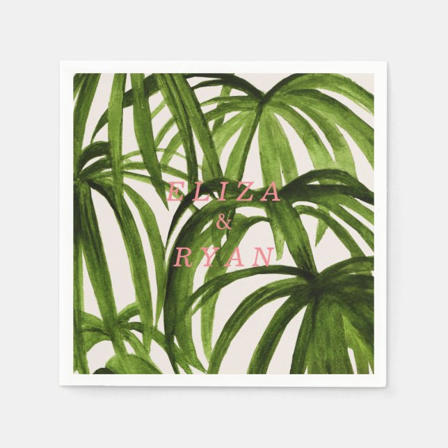Serviette En Papier Amour tropical / Napkin (Devant)