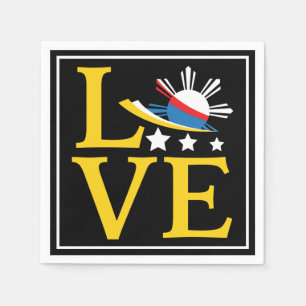 Serviette En Papier Amour - Typographie du drapeau philippin