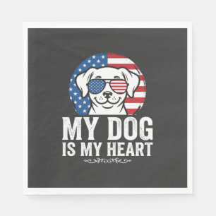 Serviette En Papier Amoureux de chiens Mon chien est mon cœur