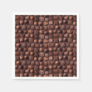 Serviette En Papier Amoureux de chocolat doux mignon moderne nourritur
