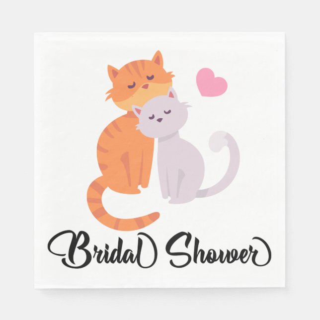 Serviette En Papier Amoureux de les chats Couple Mariage Fête des mari (Devant)